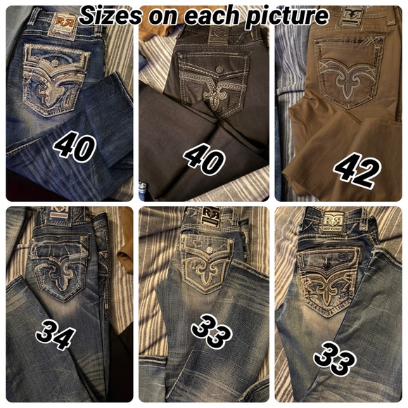 Rock Revival Bootcut Jeans - Blue Black Brown